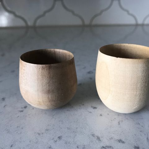 Pair of Wooden "Stay Upright" Mini-Cups