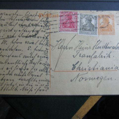 Postkarte Tyskland oppfrankert helsak 1914