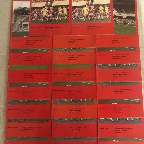 Arsenal - 23 stk fotballprogrammer fra 1976/77