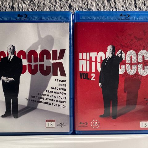 Hitchcock Vol. 1 og Hitchcock Vol. 2 (Blu-Ray) Norsk tekst.
