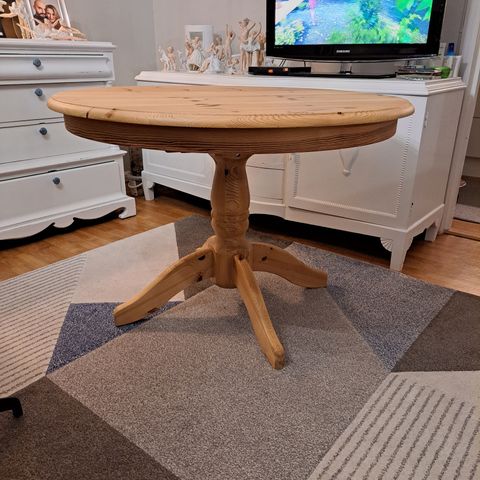 Round wooden table. Renovated