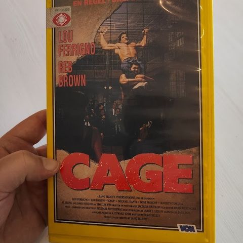 Cage (1989) Lou Ferrigno Big Box VHS Utleiekassett