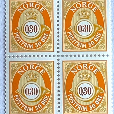 Norge 1997 Posthorn offset  NK 1286 4-blokk  Postfrisk