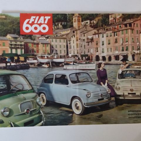 FIAT 600 -brosjyre. (NORSK tekst)