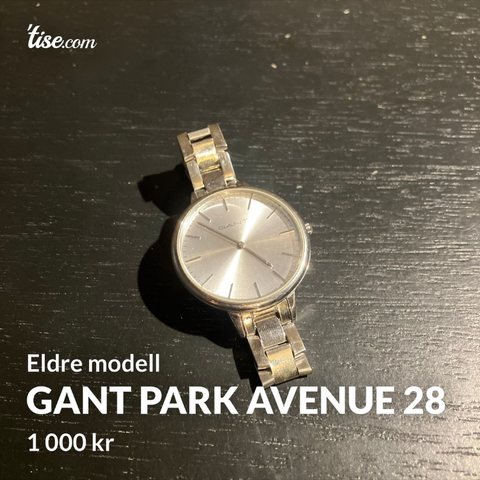 Gant Park Avenue 28 klokke eldre modell i rustfritt stål.
