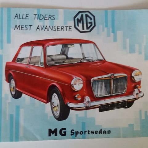 MG Sportsedan -brosjyre. (NORSK tekst)