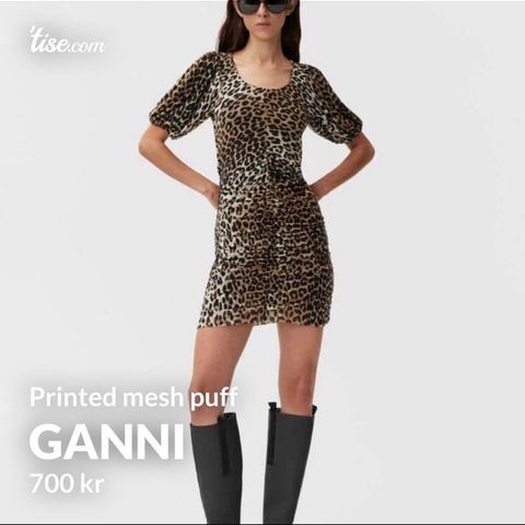 NY PRIS!! GANNI PRINTED MESH STUFF KJOLE