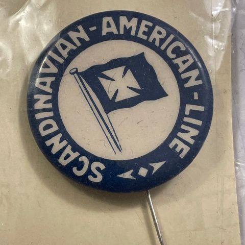 Scandinavian American Line rederi button / nålemerke