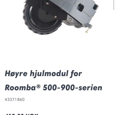 Høyre hjulmodul for Roomba® 500-900-serien Helt ny!