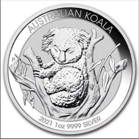 Australsk koala 2021 1 oz.  Frakt tilkommer.
