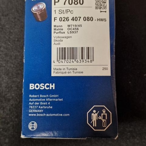 Bosch filter: olje, kupe og luftfilter