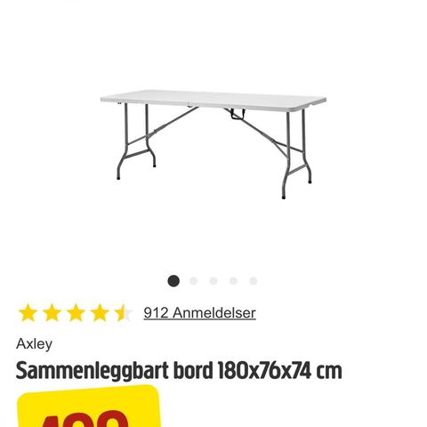 Klappbord til leie