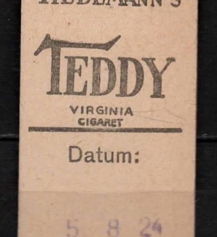 Reklame Tallong for Sigaretter/tobakk fra Vektautomat 1924