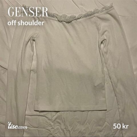 Hvit off the shoulder genser