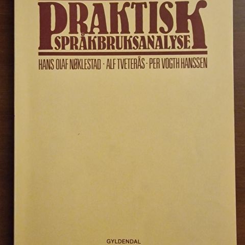 Praktisk Språkbruksanalyse (1985)