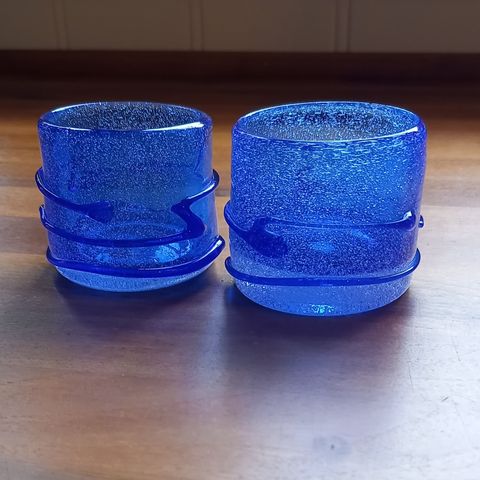 Telysholdere i blått glass