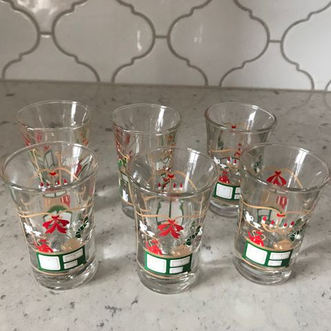 Set of 6 Decorated Shot Glasses