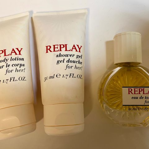 Replay parfyme, bodylotion og shower gel