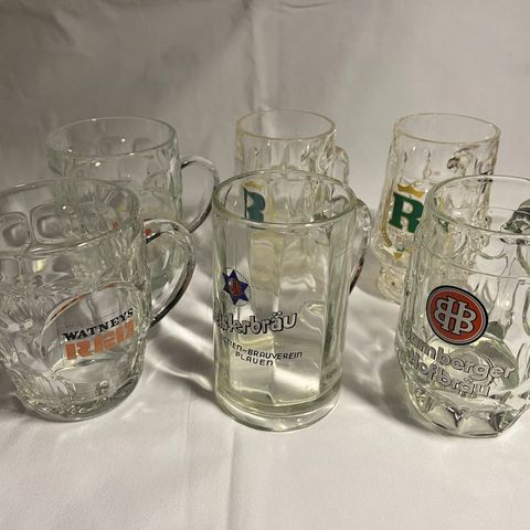 Diverse ølglass med logo