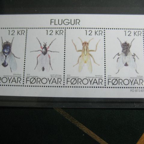 Færøyene Miniark postfrisk  Fluer