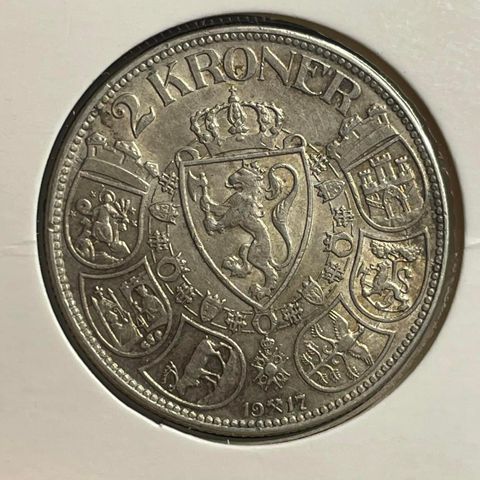 2 kr 1917 sølv 800/1000