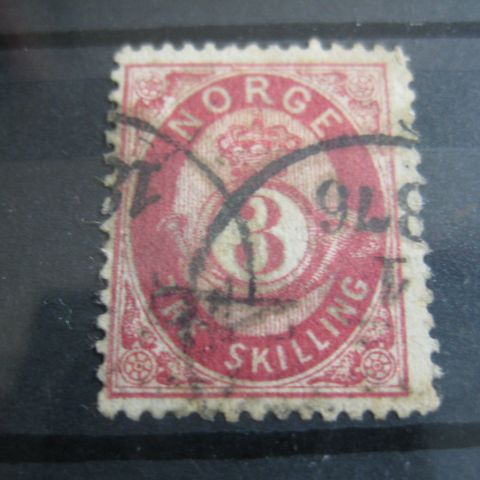 NK nr 18  3 skilling Posthorn stemplet 1876