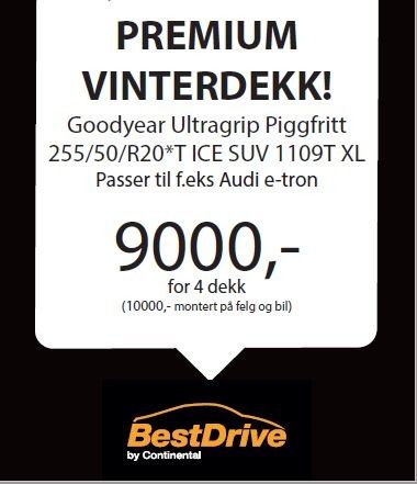 NYE 255/50r20 Goodyear Vinterdekk piggfrie Ultragrip Ice SUV 1