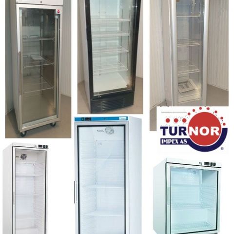 Kjøleskap med 1 glassdør diverse størrelser fra Turnor Impex AS