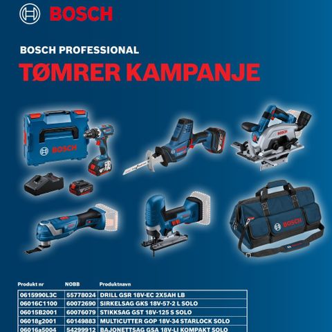 Bosch Tømrerkampanje Elektroverktøy i bag