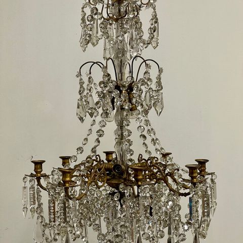 NY PRIS! Nydelig antikk lysekrone, Oskariansk, 1800-tall