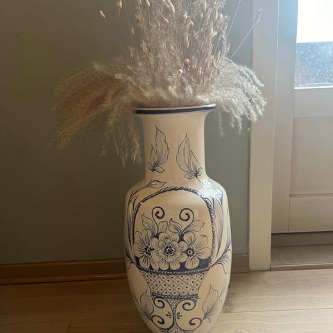 Kinesisk blåhvit vase - vintage