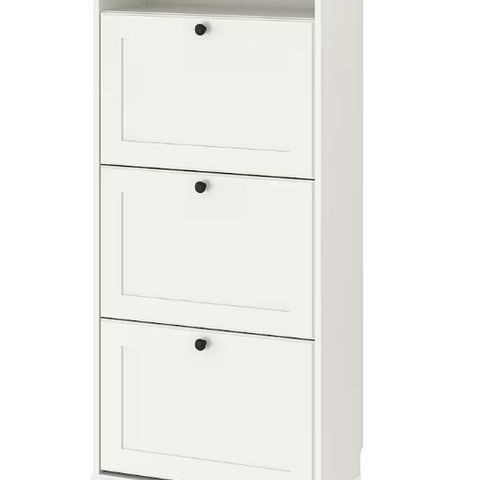 BRUSALI Ikea skoskap med 3 rom, hvit, 61x30x130 cm