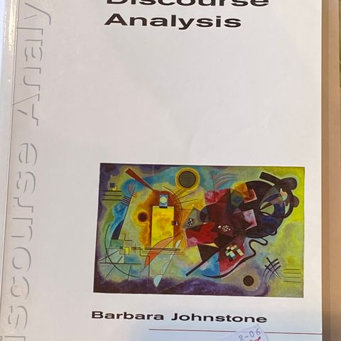 Diskursanalyse fagbok Discourse Analysis Johnstone, B