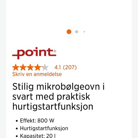 Point Mikrobølgeov med grillfunksjon