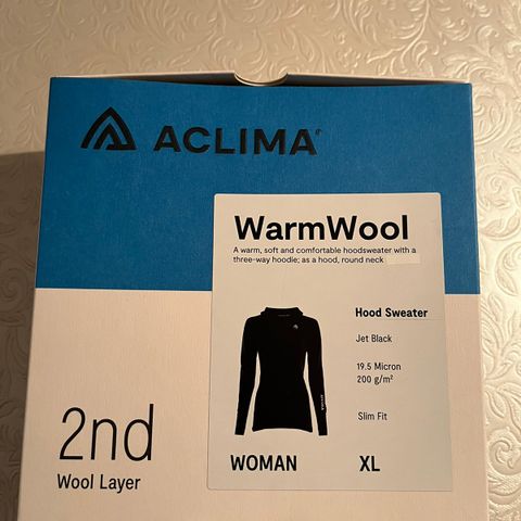 Aclima Warmwool Hood Sweater dame str XL. Ny i eske