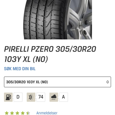 Pirelli P zero selges