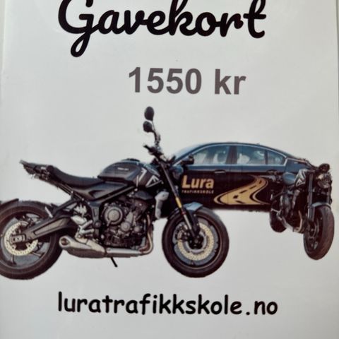 Gavekort kjøretimer