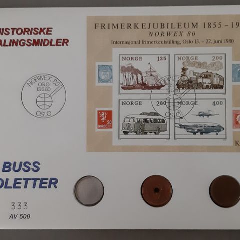 Buss poletter - Historiske betalingsmidler