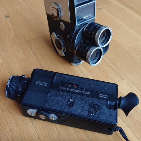 Fujica Fuji Film 8 T3 8mm m tre linser og Eumig super8