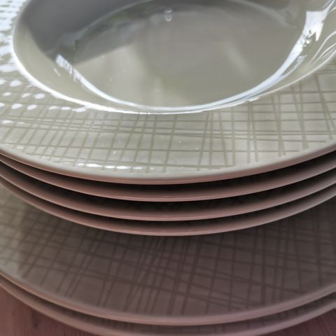 Rosenthal Mesh rim, 4 stykk, dyp tallerken /suppetallerken, farge cream