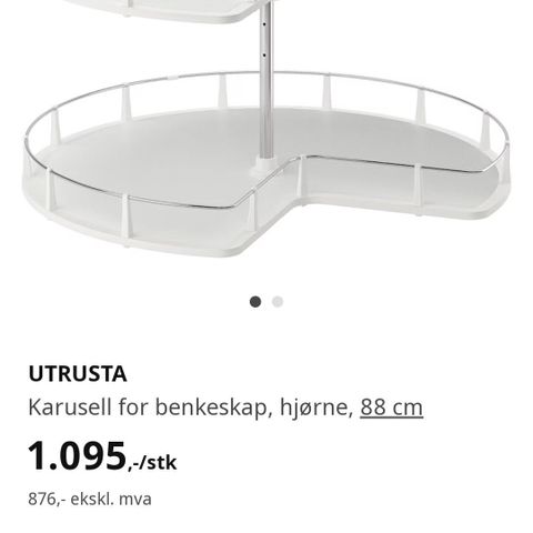 Deler til Ikea Metod karusell hjørneskap 88/88 cm