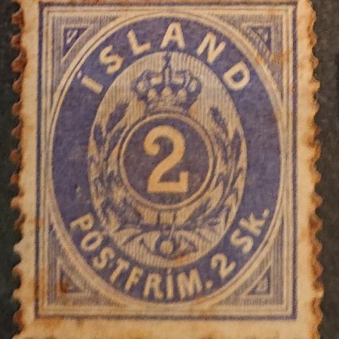 ISLAND: Fyrste frimerke utgjeve på Island, hengsla / IS174 ..