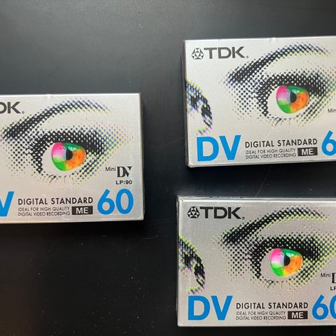 3 stk forseglede TDK DV 60 kasetter