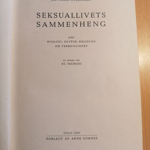 Fride Hylander: Seksuallivets sammenheng 1947