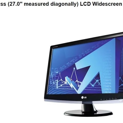 LG  27" Widescreen Monitor, 1920 x 1080 Resolution, HDMI/DVI-D and 15-pin D-sub