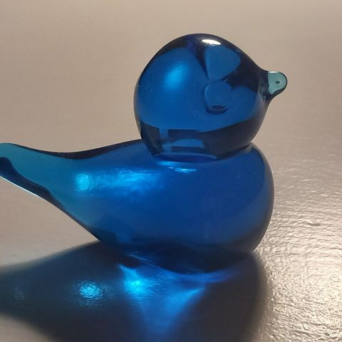 Blå kunstglass fugl