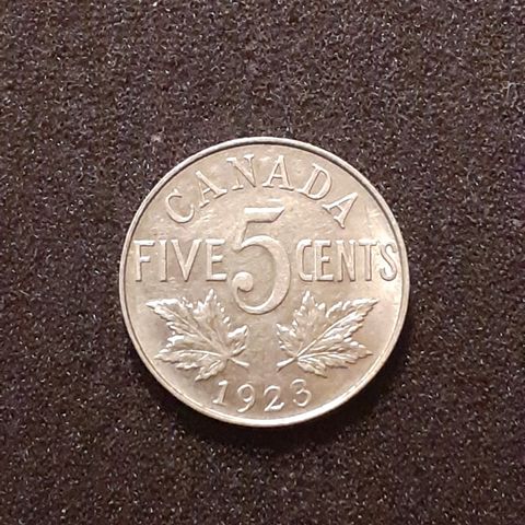 5 CENTS 1923 CANADA ** OK ÅRGANG * MEGET PEN **