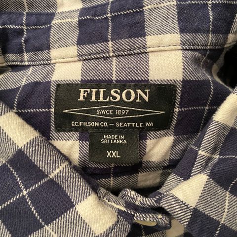 Filson Shirt - Navy/Cream Plaid Flannel - Women's XXL