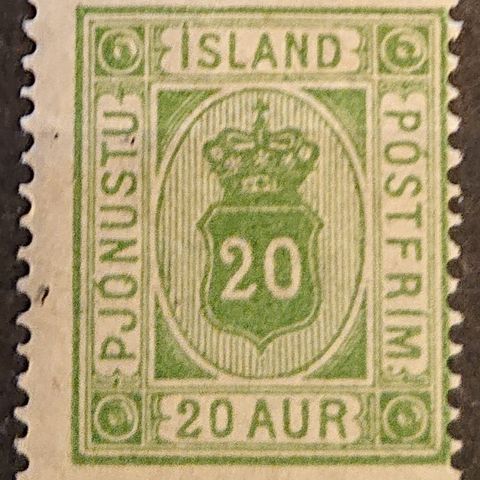 ISLAND: fint hengsla frimerke, AFA tenestemerke nr 7.  /  IS176 ...