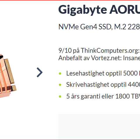 M.2 SSD NvME 1TB GIGABYTE GP-ASM2NE6100TTTD